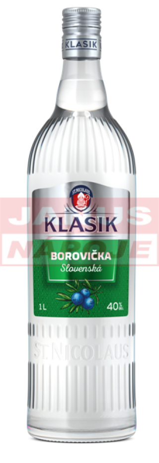 Slovenská Borovička 40% 1,0L [ST-NICOLAUS] (holá fľaša)