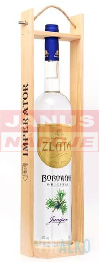 Borovička Zlatá Drevo 42% 1,5L [IMPERATOR] (kazeta)