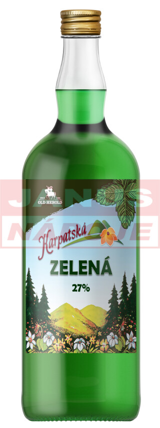 Pepermintový likér 27% 1,0L [OLD HEROLD] (holá fľaša)