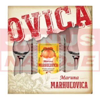Marhuľovica Maruna 45% 0,7l (darčekové balenie 2 poháre)