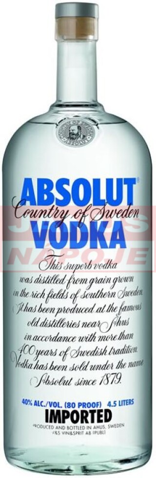Absolut Vodka 40% 4,5L (holá fľaša)